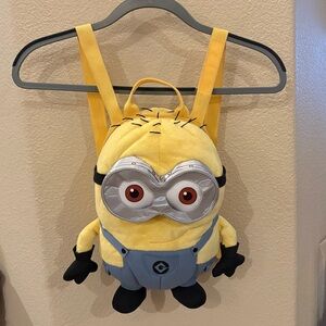 MINIONS Yellow Blue Character Plush Backpack 8”x11”